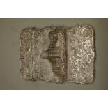 A Victorian silver Windsor Castle 'castle top' card case, by Nathaniel Mills, Birmingham 1843, 10
