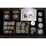 A small quantity of coins, to include two US dollars 1976 and 1977; together with a quantity of