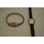 A Mudu 18ct gold ladies wristwatch; together with another ladies wristwatch.