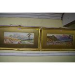 John W Hepple, Lakeland river scenes, a pair, each signed, watercolour, 16.5 x 44cm.