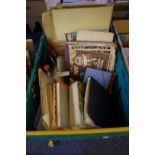 MISCELLANEOUS EPHEMERA: a quantity in two old suitcases, together with periodicals, postcards and