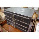 A Victorian ebonized 'Perseverance British Made Needles' small four drawer advertising chest, 37.5cm