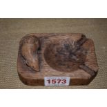 A Robert 'Mouseman' Thompson oak ashtray, 10.5cm wide.