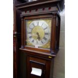 A George III oak and mahogany crossbanded 30 hour longcase clock, the 11½in square dial inscribed '