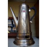 An EPNS coffee pot on burner stand, 39cm high.