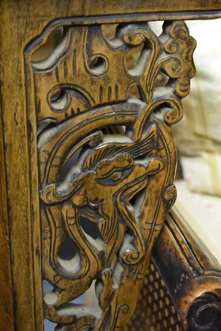 A Chinese elm alter style side table, with a pair of frieze drawers, 111cm wide. - Image 3 of 3