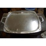 An Art Deco electroplate twin handled tray, by Mappin & Webb, 60.5cm wide.