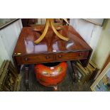 A 19th century mahogany sofa table, with two pairs of opposing frieze drawers, 82.5cm wide.