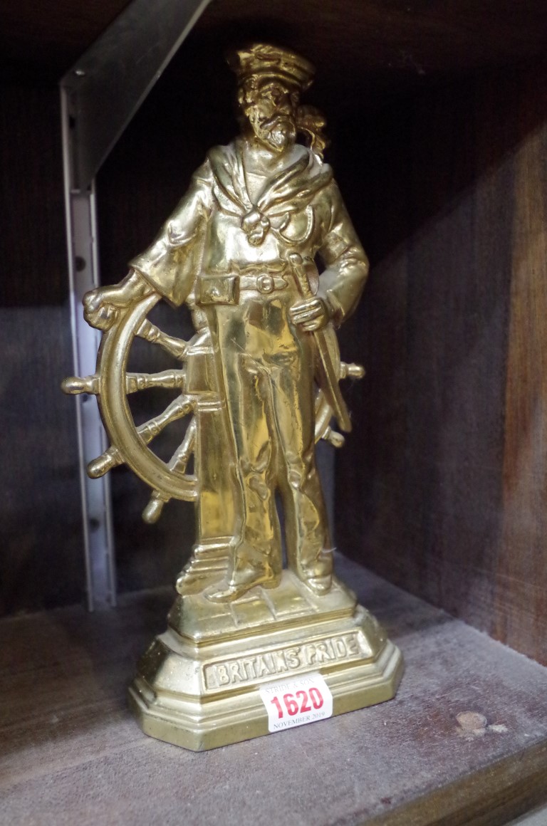 A brass 'Britains' Pride' doorstop, 29cm high.