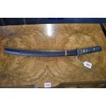 An old Japanese wakizashi and scabbard, 36cm blade.