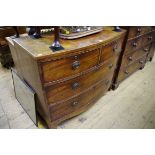 A late George III mahogany bowfront chest of drawers, 107.5cm wide.