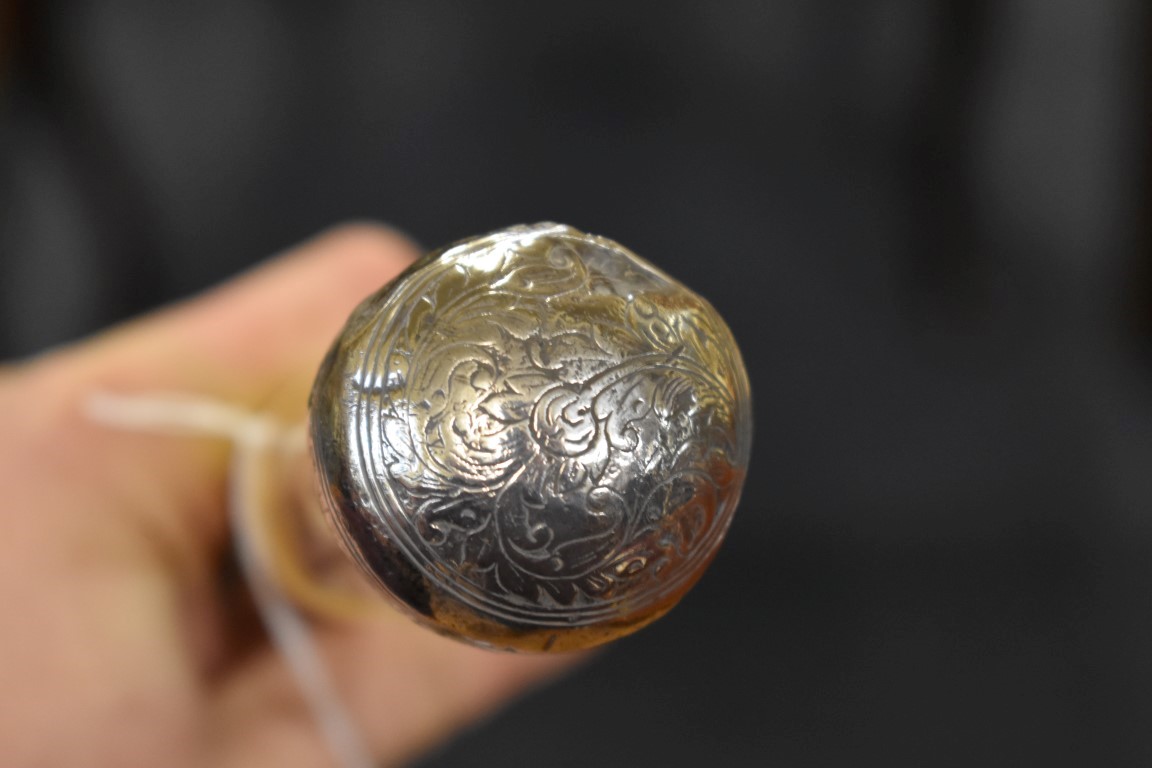 A white metal mounted malacca cane. - Image 4 of 4