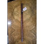 An old leather covered swagger dagger stick, 28.5cm blade.