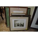 After Stanley Anderson, four monochrome prints, largest 19 x 15.5cm; together with another political