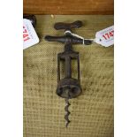 An antique sliding collar type steel corkscrew.