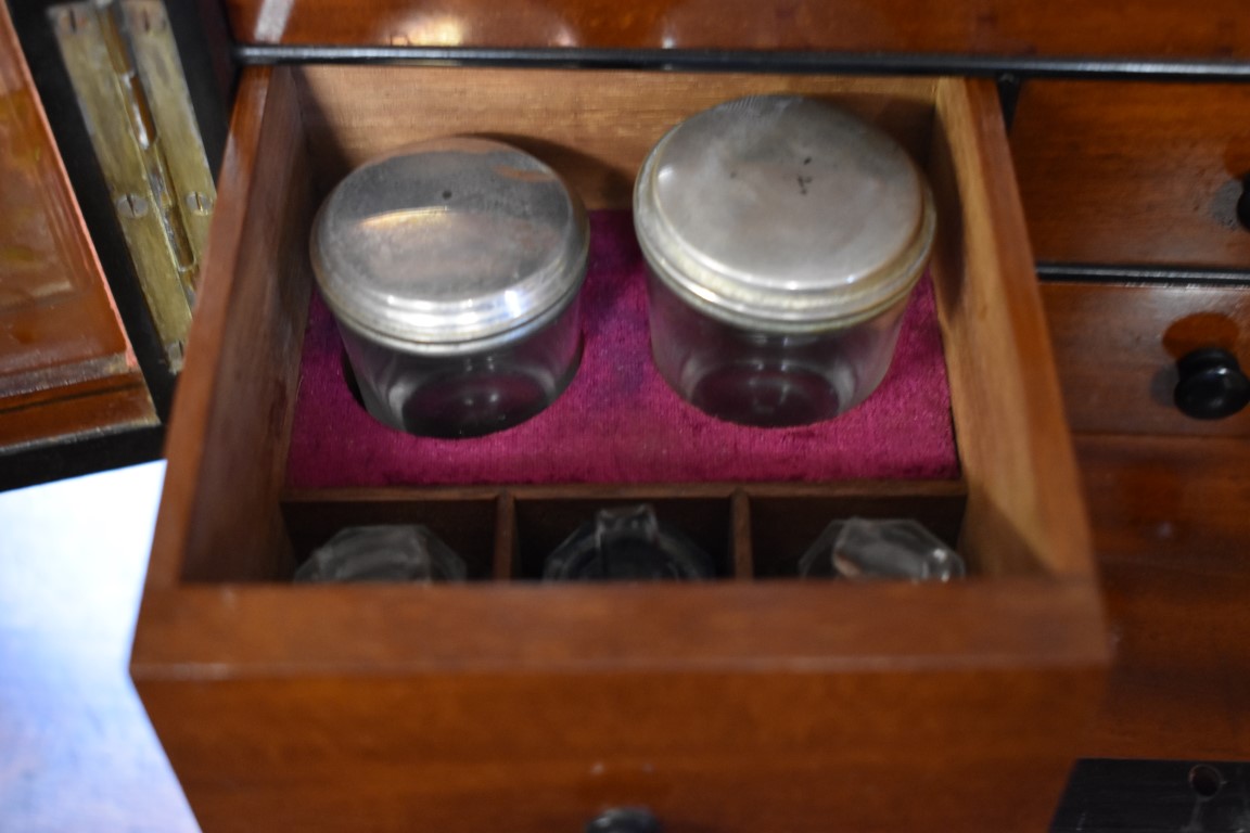 A good Victorian mahogany apothecary cabinet, with gilt brass countersunk handles, with key. - Image 8 of 8