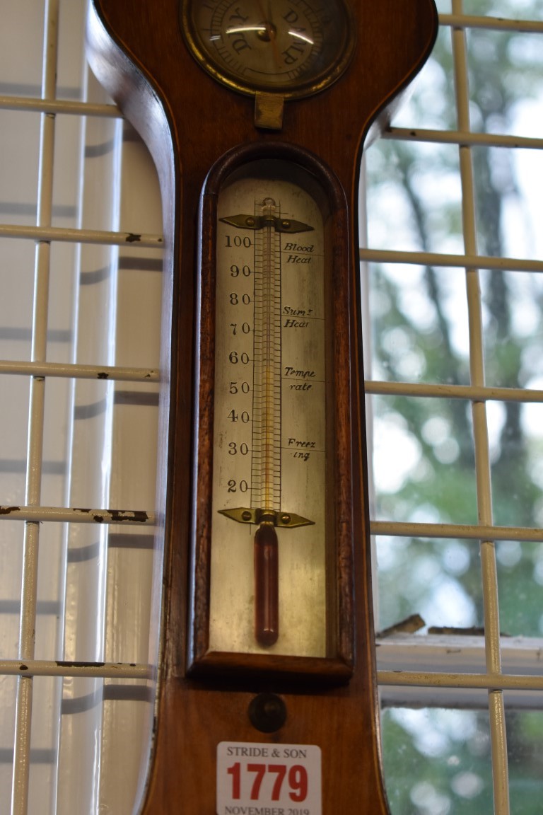 Two 19th century rosewood five dial banjo barometers, (one a.f.). - Image 5 of 5
