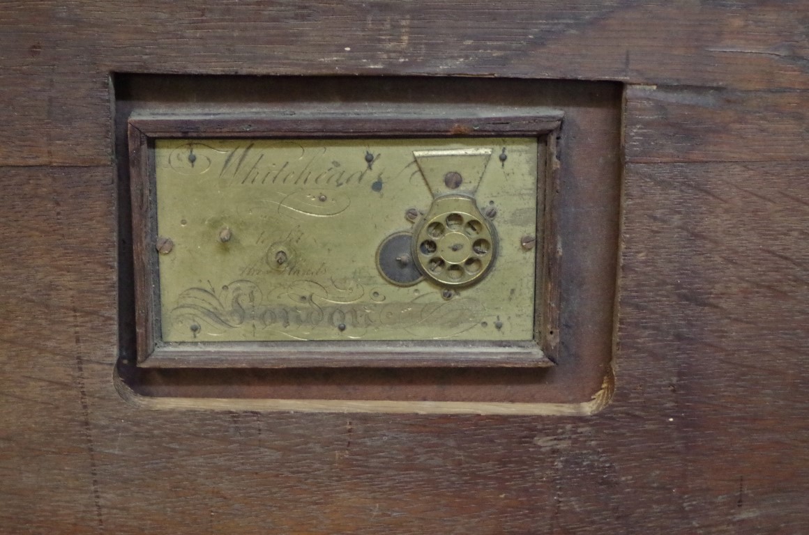 A rare 19th century clock picture, the movement engraved 'Whitehead, London', the watercolour image, - Image 5 of 5