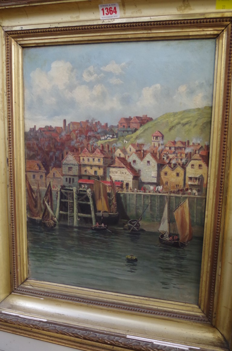 English School, 'Fowey, Cornwall', oil on canvas, 42 x 32cm. - Image 2 of 3