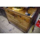 An 18th century oak chest of drawers, 94cm wide.