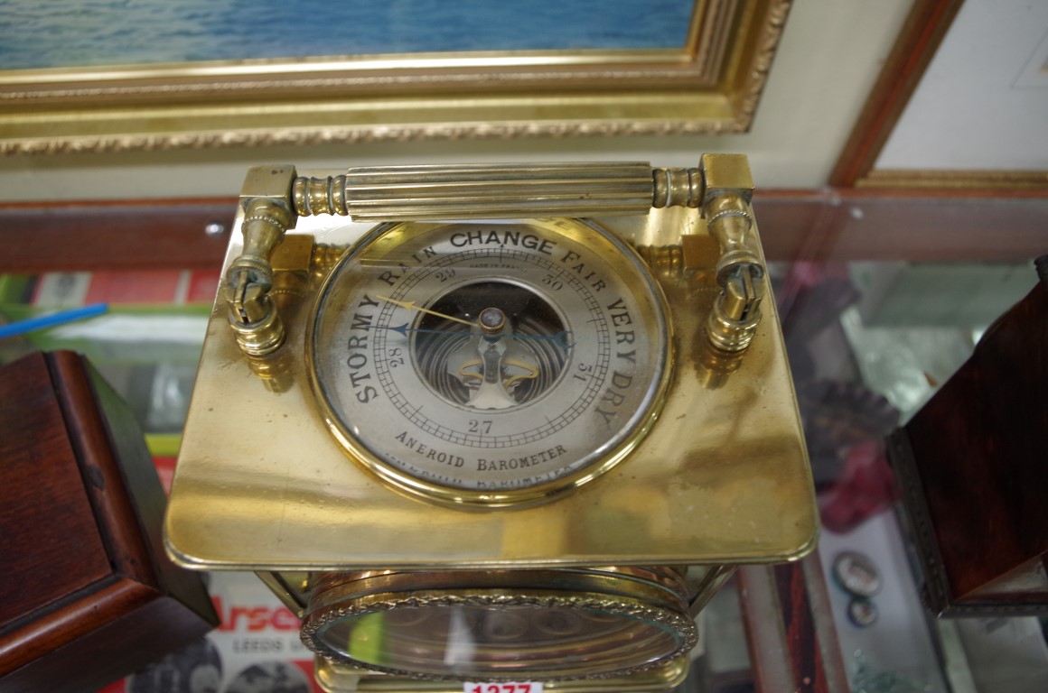 A late 19th century combined mantel clock and barometer, 25.5cm high. - Image 2 of 3