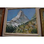 Kenneth Higton, 'The Matterhorn', signed, oil on canvas, 48.5 x 58cm.