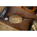 Taxidermy: an unusual pair of antique tortoiseshell mounted bellows, 47cm long.