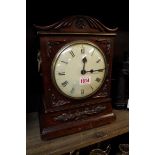 An early 19th century mahogany bracket type clock, with single fusee, 33.5cm high, with key.