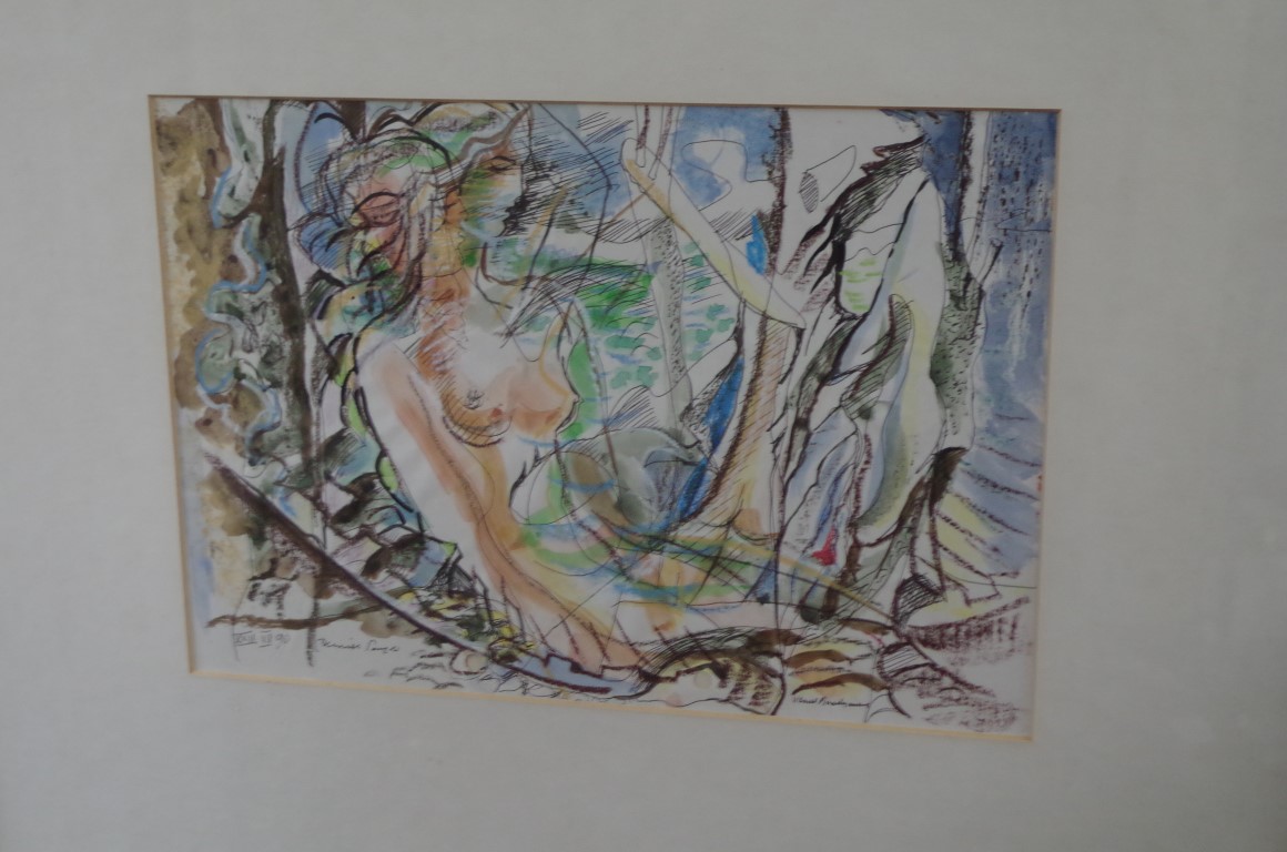 European School, a female nude, indistinctly inscribed, watercolour, 20 x 29cm. - Image 2 of 2
