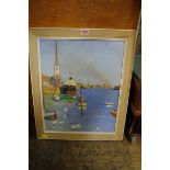 Bernard Robinson, 'Evening - Shoreham Harbour', signed and dated 1969, oil on artist's board, 49 x
