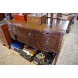 A 19th century mahogany bowfront sideboard, 138.5cm wide.
