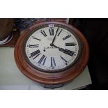 A walnut framed wall clock, the 12in painted dial inscribed 'Smiths, Enfield', with pendulum.