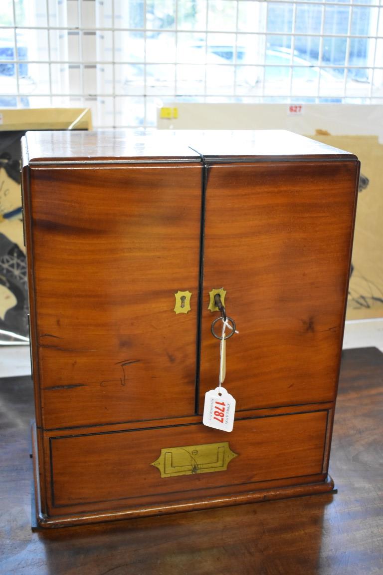 A good Victorian mahogany apothecary cabinet, with gilt brass countersunk handles, with key. - Image 4 of 8
