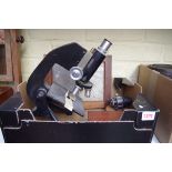 An old monocular microscope, by C Baker; and a small quantity of further items.