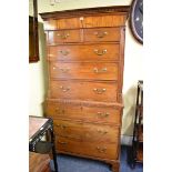 A George III mahogany chest on chest, 97cm wide.