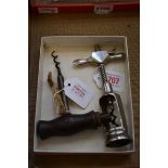 A Coney's Patent corkscrew and cod bottle opener; together with a vintage nickel plated mechanical