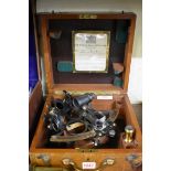 An old Hezzanith sextant, in fitted mahogany box.