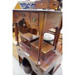 An 18th century oak and line inlaid lowboy, 81cm wide.