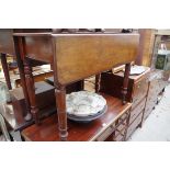 A late Victorian mahogany Pembroke table, 90cm wide.