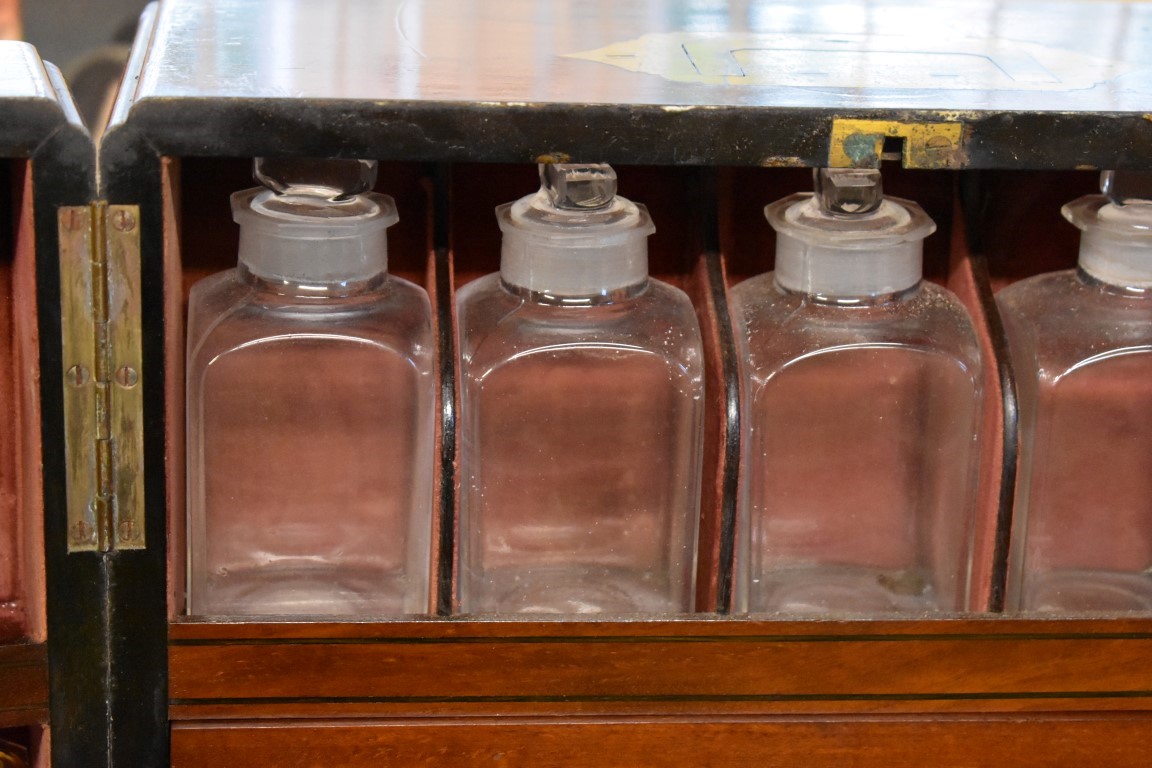 A good Victorian mahogany apothecary cabinet, with gilt brass countersunk handles, with key. - Image 2 of 8