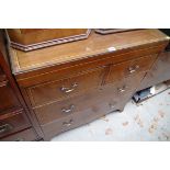 A George III mahogany and line inlaid chest of drawers, 79.5cm wide.