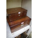 Two 19th century rosewood boxes, largest 30cm wide.