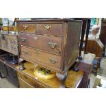 A rare 18th century American chest of drawers, by George Bright of Boston, Massachusetts, one drawer