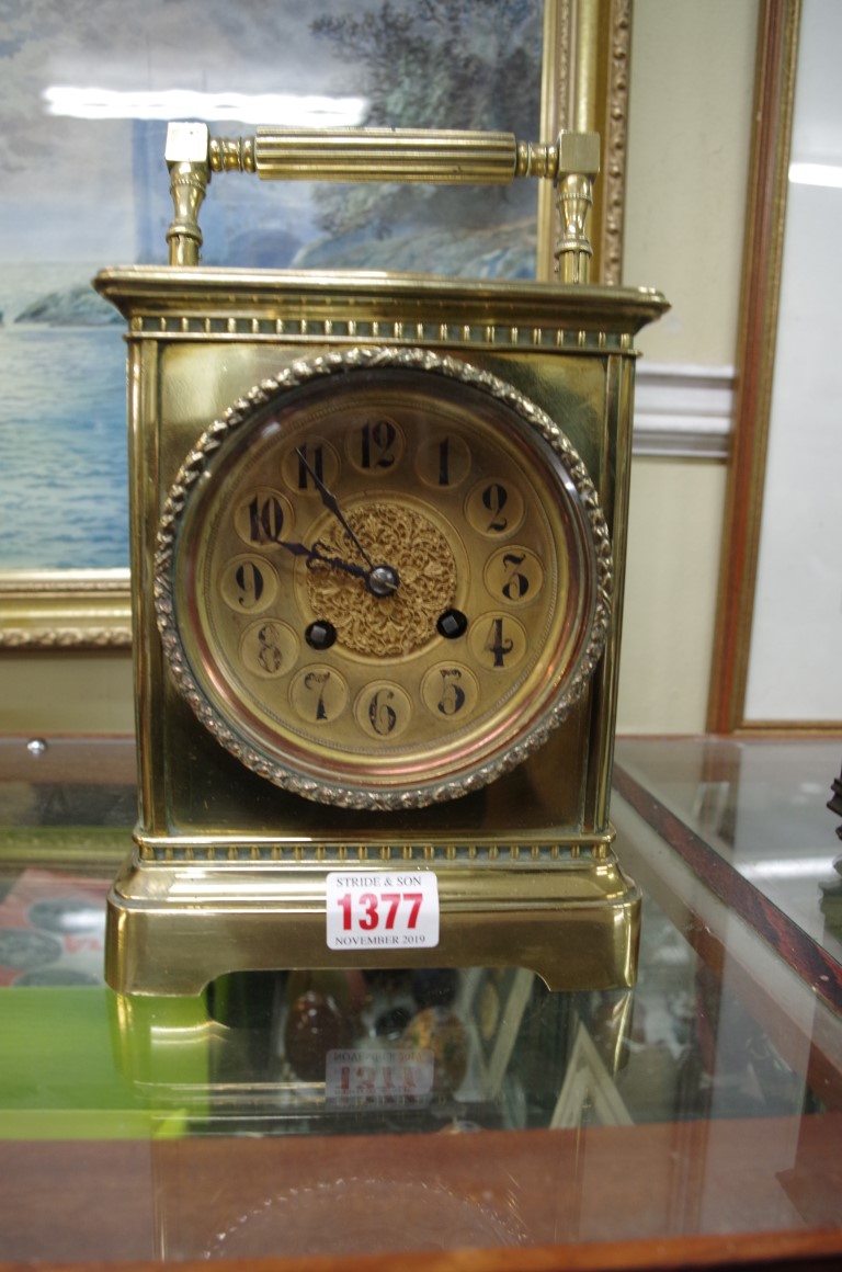 A late 19th century combined mantel clock and barometer, 25.5cm high.