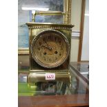 A late 19th century combined mantel clock and barometer, 25.5cm high.