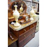 A late Victorian mahogany mirror back dressing chest, 106.5cm wide.