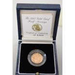 An Elizabeth II 1997 gold proof half sovereign, boxed.