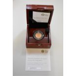 An Elizabeth II 2018 gold proof half sovereign, boxed.