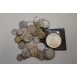 Coins: two Spanish 1966 100 pesetas; together with a quantity of silver UK examples, 145g.