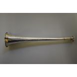A Victorian silver hunting horn, by John Linegar, probably Birmingham 1869, inscribed 'Presented